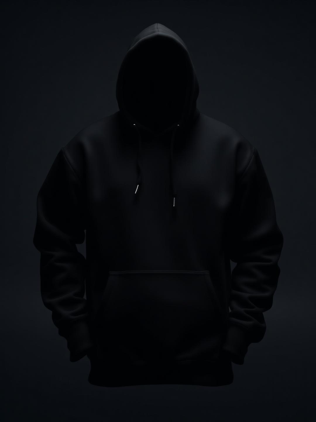Black boxy streetwear hoodie